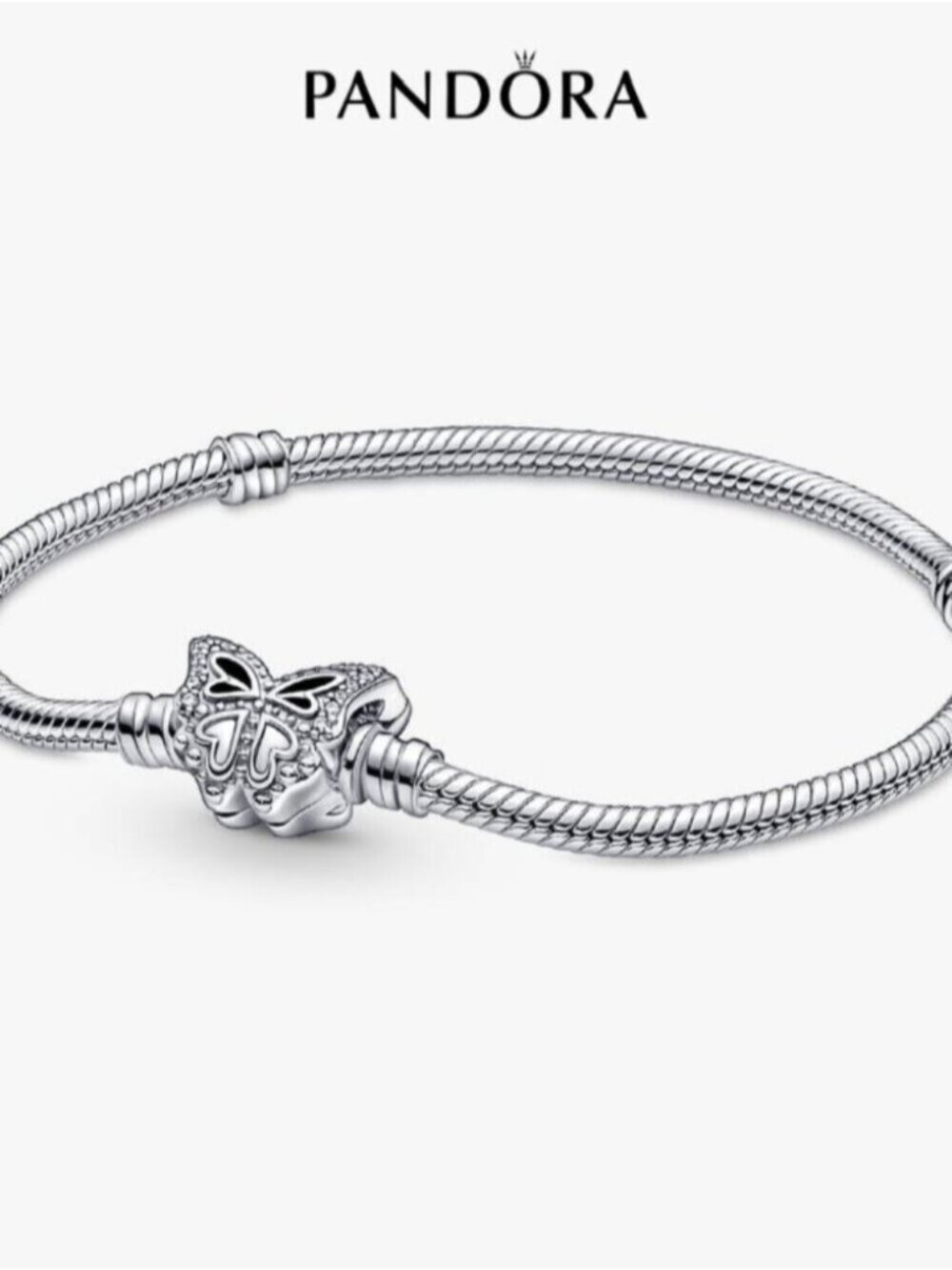 Pandora Butterfly Clasp Snake Chain Bracelet